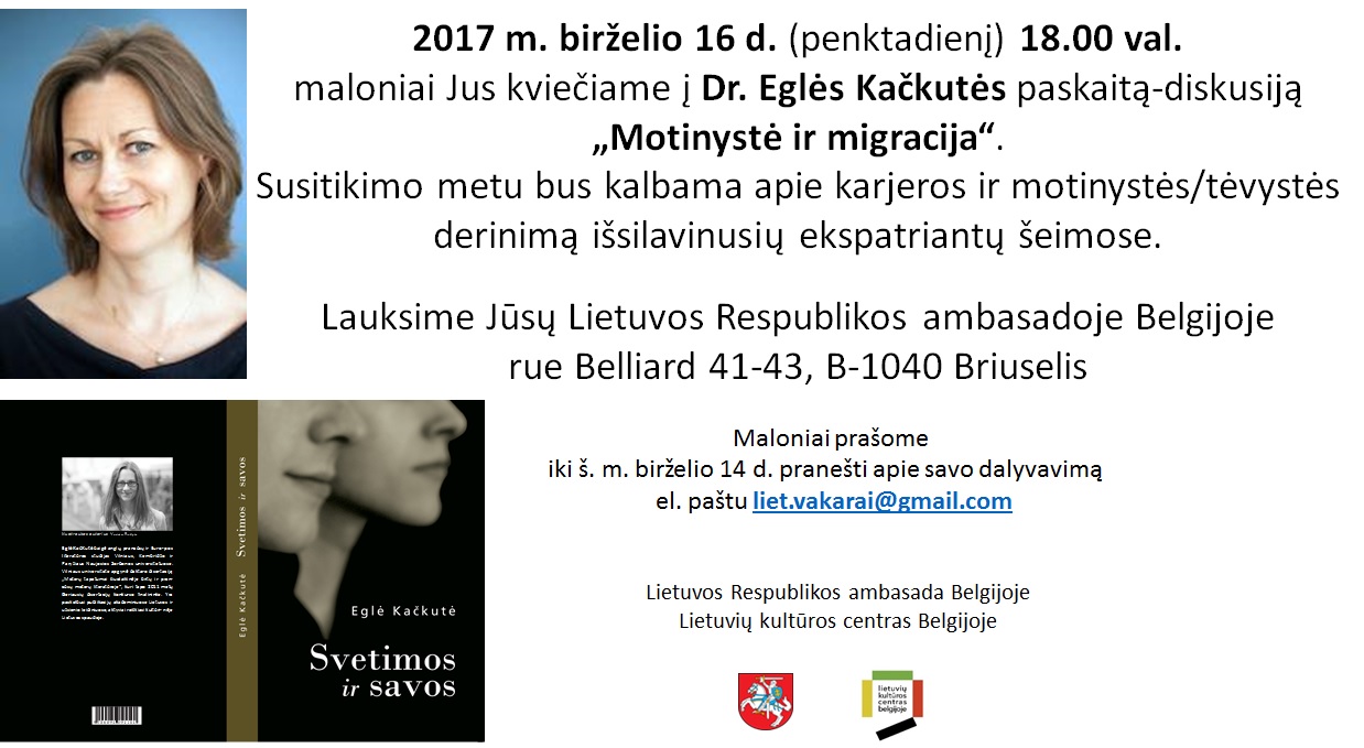 Dr. Eglės Kačkutės paskaita-diskusija „Motinystė ir migracija“