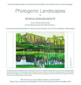 Mykolės Ganusauskaitės paroda „Fotogeniški peizažai“ @ Lietuvos nuolatinėje atstovybėje Europos Sąjungoje | Bruxelles | Bruxelles | Belgija
