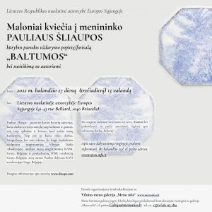 Menininko PAULIAUS ŠLIAUPOS kūrybos parodos uždarymas popietė/finisažas "BALTUMOS"  bei susitikimas su autoriumi @ Lietuvos nuolatinėje atstovybėje Europos Sąjungoje | Bruxelles | Bruxelles | Belgija