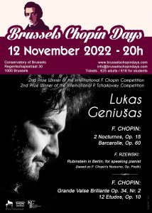 Brussels Chopin Days - Lukas Geniušas @ Conservatory of Brussels | Bruxelles | Bruxelles | Belgija